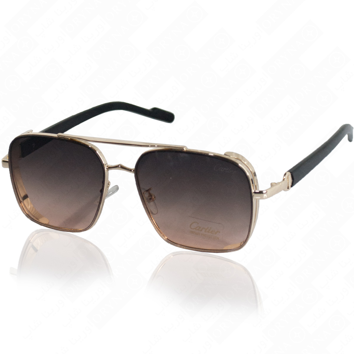 عینک آفتابی کارتیر cartier بغل دار فلزی کیفیت مستر uv400 کد 2526 رنگبندی